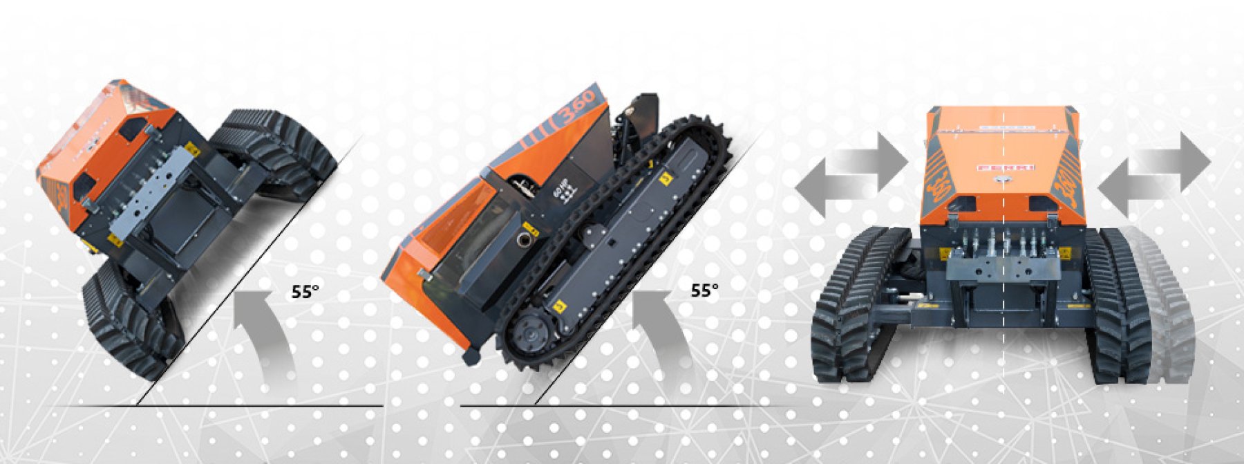 Ferri távirányítós robot fűnyíró mulcsozó bozót irtó ipari
