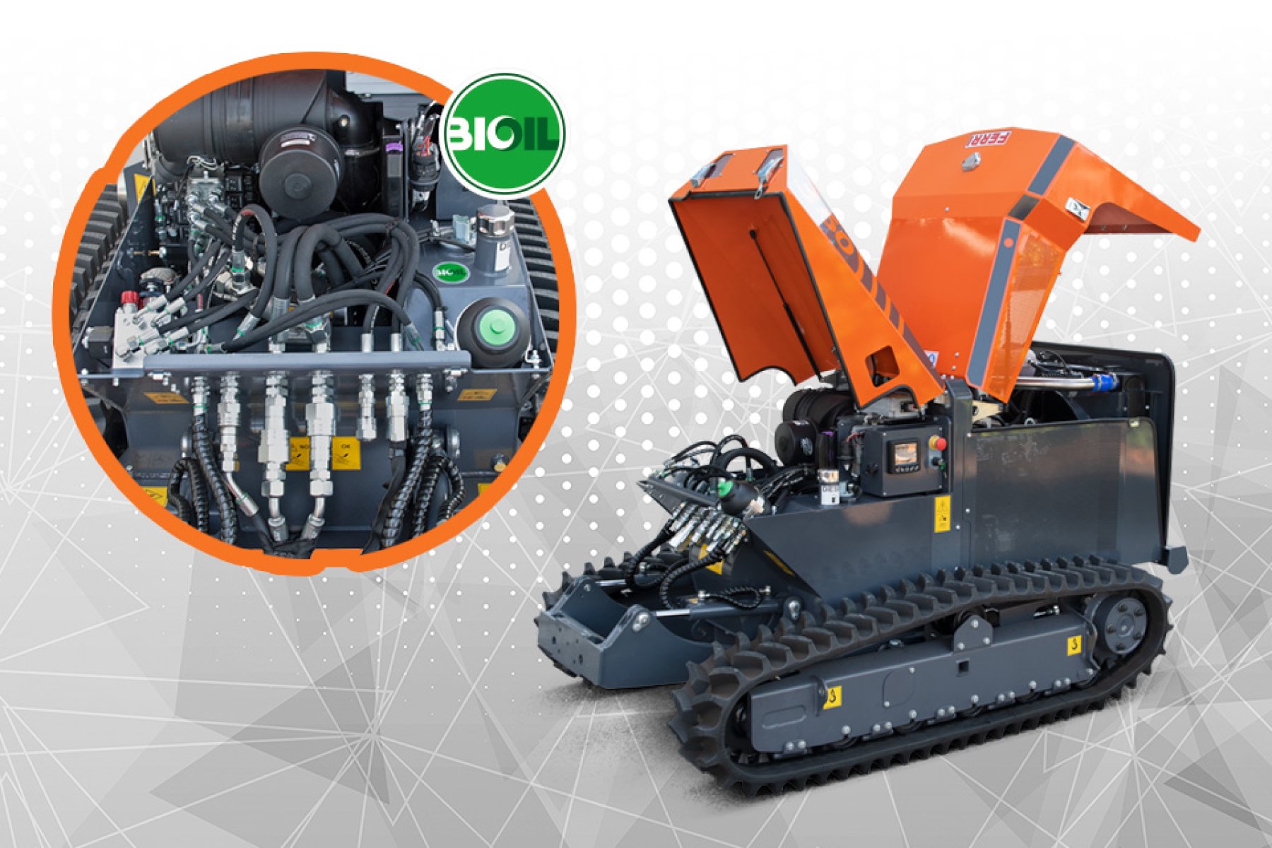 Ferri távirányítós robot fűnyíró mulcsozó bozót irtó ipari